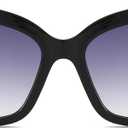 Oversized Cat Eye Sunglasses for Women Fashion Big Cateye Frame Sunnies Trendy UV400 Black Shades (A1 Black/Grey Gradient)