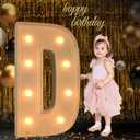 Marquee Light Up Letters, 3FT Large Letters for Party Decorations, Marquee Numbers, Mosaic Balloon Frame, Baby Letters for Baby Shower Birthday Wedding Engagement Party, Pre-Cut DIY Foamboard Letter D