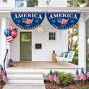 2pcs 250th Anniversary Usa Flags 1.5x3 Ft 250 Year Fan Flag 1776-2026 Patriotic Birthday Bunting for Outside Yard Porch Indoor Outdoor Fence Decor