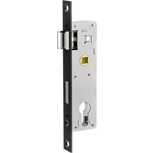 Storm Door Mortise Lock Body, Mortise Lock Replacement Parts for Old Storm Doors, 2-1/2" Handle PZ, Reversible Latch Bolt (Matte Black)
