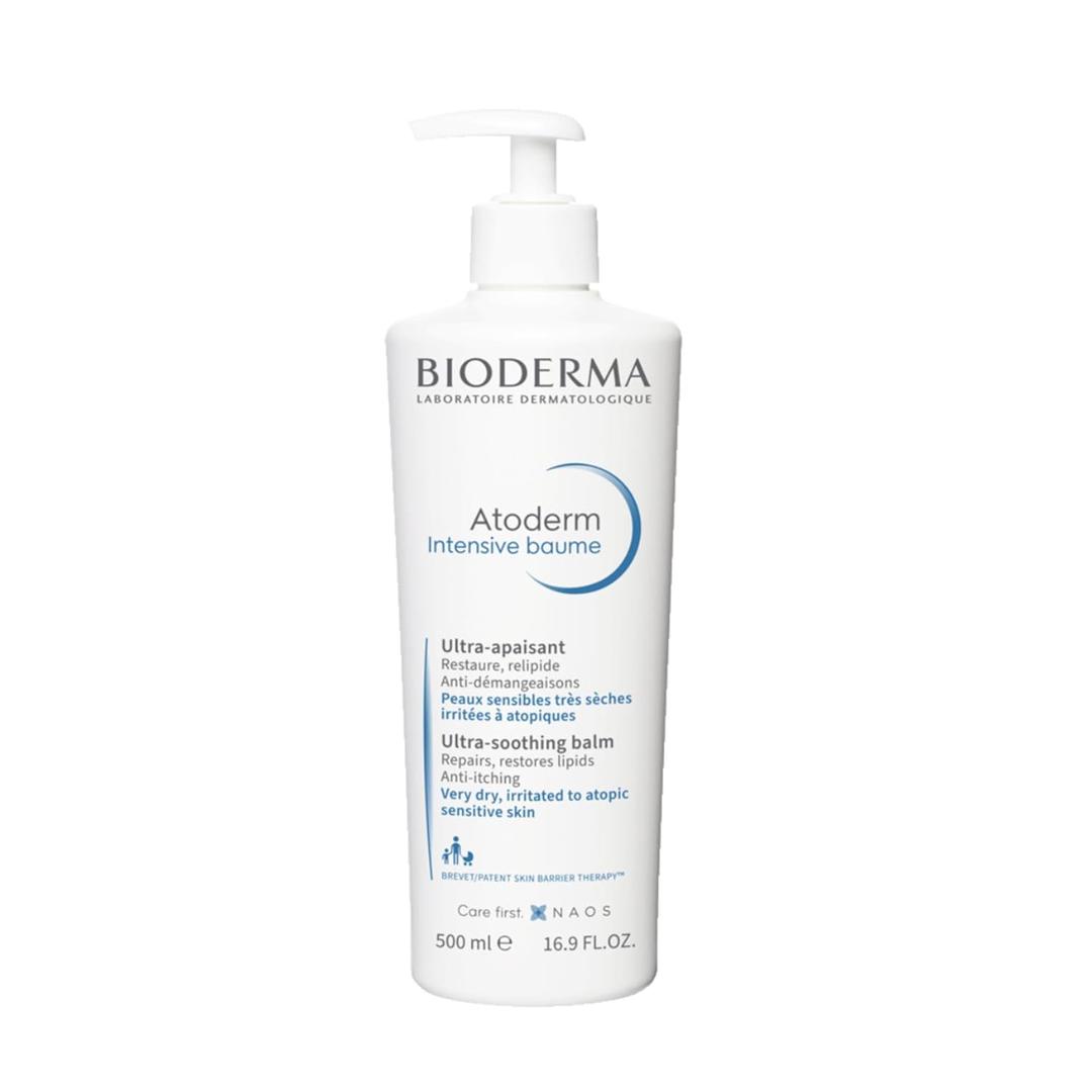 Bioderma Atoderm Intensive Balm, Hydrating Balm for Dry to Atopic Sensitive Skin, Face & Body Moisturizer with Ultra Soothing Anti-Itching Formula, Fragrance-Free, Non-Greasy & Non-Sticky for Family (16.7 Fl Oz)