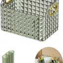 Cosmetics Makeup Organizer,Clear Diamond Crystal Makeup Organizer,skincare organizers,for Vanity Decor,Bathroom Countertops,Desk Storage Container,Cosmetic Display cases (Green) (Small and Large Green)