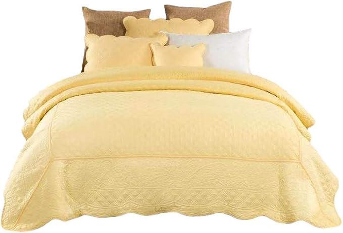 Tache 2 Piece Quilted Yellow Buttercup Puffs Matelasse Bedspread Set, Twin