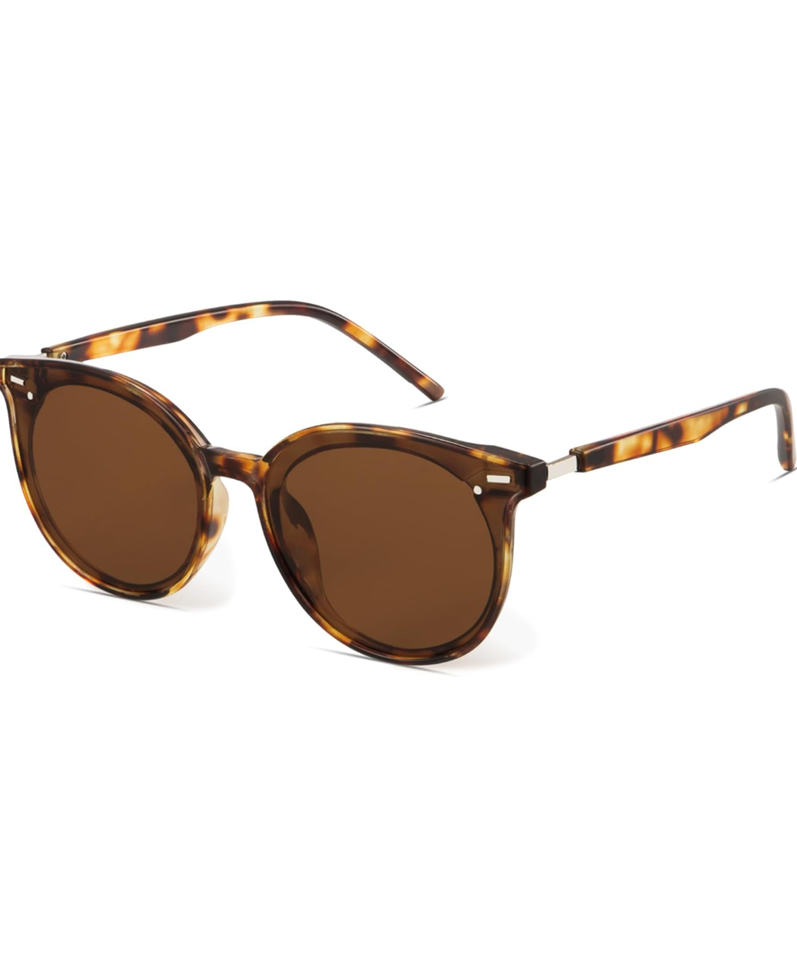 Livho Polarized Sunglasses, Retro & Oversized Shades for Women with Round Lenses