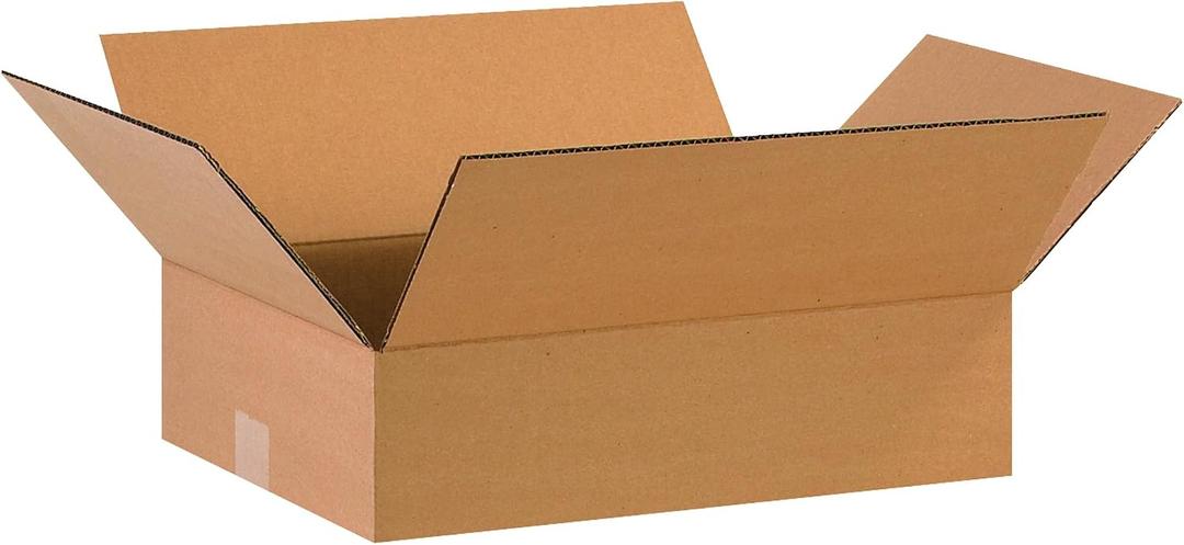 BOX USA 16 x 12 x 4 Corrugated Cardboard Boxes, Flat 16"L x 12"W x 4"H, Pack of 25 | Shipping, Packaging, Moving, Storage Box for Home or Business, Strong Wholesale Bulk Boxes