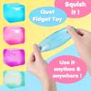 2pack Stress Cube Squishy Stress Balls for Adults Kids Fidget Toy for Your Best Mellow and Chill -Ice Cubes-Square Shape with Filling in Pink Blue (2pcs Cube )