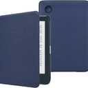 DMLuna Case for Kobo Clara / Clara 2E 6" - Ultra Slim Lightweight Folio Premium PU Leather Protective Cover with Auto Sleep/Wake Function, Navy Blue
