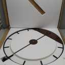 Cuspin Extra Large Wall Clock 36 Inch Modern Black Metal Clock with Walnut Wood Dial, Silent Non-Ticking Oversized Decorative Battery Powered Big Clock for Living Room, Kitchen, Office, Bedroom