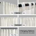 KOUFALL Natural Cream Curtains 98 Inch Length Back Tab Curtains for Living Room Bedroom Set 2 Panels