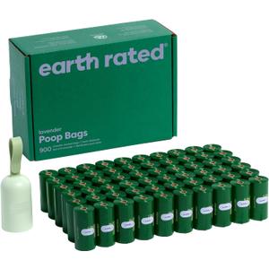 Earth Rated Dog Poop Bag Holder, Durable and Leakproof, Lavender Scented, 1 Dispenser and 900 Bags