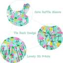 Vieille Toddler Girls Summer Dress Ruffle Short Sleeve Cute Mermaid Backless Kids Casual Beach Dress 3-7T (Green)