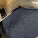 COLAMY Wingback Upholstered Side Dining Room Chairs Set of 2, Fabric Dining Chairs with Tufted Button, Living Room Chairs for Home Kitchen, Blue