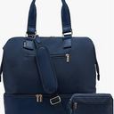 Weekender Bags for Women, Large Travel Duffel Bag with Shoes Compartment, Carry On Overnight Tote Bags with Toiletry Bag (45L, 45L-Navy Blue)