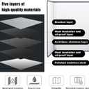 4 Sided Splash Guard, Non-Stick Oil Splash Guard Stove Heat Insulation Panel, Foldable Stainless Steel Frying Oil Splash Guard, Oil Splash Guard Heat Insulation Panel for Cooking, 16" High Boards - Upgrade 3 Panels