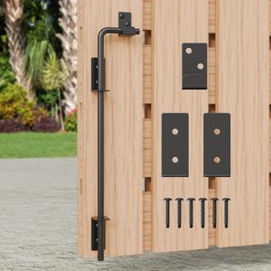 18" Heavy Duty Cane Bolt Gate Drop Rod with Black Finish-Steel Gate Ground Latch Designed for Wood Metal Vinyl Gates or Double Doors Fence Applications-1 Pack