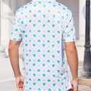 Mens Polo Shirts Short Sleeve Print Golf Shirts Gifts for Men (White, M)