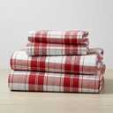 Mellanni Flannel Bed Sheet Set - 3 Piece Luxury 100% Heavyweight 180GSM Cotton - Cozy, Soft & Breathable - Deep Pockets with All-Around Elastic - Warm & Comfortable (Twin, Burgundy Plaid