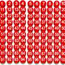 1-100 Magnetic Numbers, Magnets with Number for Dry Erase Boards, Round Number Refrigerator Magnets for Whiteboard in Home and Office (0.8" Diameter, Red)