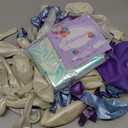 Frozen Balloon Garland Arch Kit, Double Stuffed Purple Blue White Pearl Balloons with Iridescent Star Foils for Birthday Christmas Baby Shower Frozen Wedding Winter Party Decorations