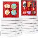 RomanticBaking 50Pack 8x8x1 Inch Clear Cookies Boxes for Gift Giving Chocolate Covered Pretzel Rods Boxes Heart Cocoa Bombs Boxes Macaron Boxes (White)