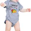 Baby Boys Girls Bodysuit Infant Funny Outfit Newborn Short Sleeve Romper Clothes Baby Jumpsuit 0-12 Months (6-9 Months, A My Uncle Likes Me More Than Tacos)
