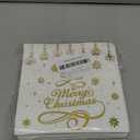 Whaline 80Pcs Christmas Paper Napkins 6.5 In Gold Foil Disposable Napkins Christmas Tree Dinner Napkins Xmas Luncheon Napkins for Winter Holiday Party Supplies