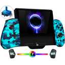 Switch Handheld Controller for Nintendo Switch Joycon Replacement, Camo-Blue Switch Joypad Controller with Hall Effect Joysticks, Ergonomic One Piece Controles Customizable with Adjustable RGB, Turbo, Mapping