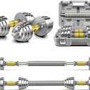 PHOEROS Adjustable Dumbbell Set - 44/66/88 LBS weights set, Dumbbell Barbell 3 in 1, Steel Dumbbells Pair with Connecting Rod for Adults Women Men Fitness Workout, Home Gym Exercise Training Equipment