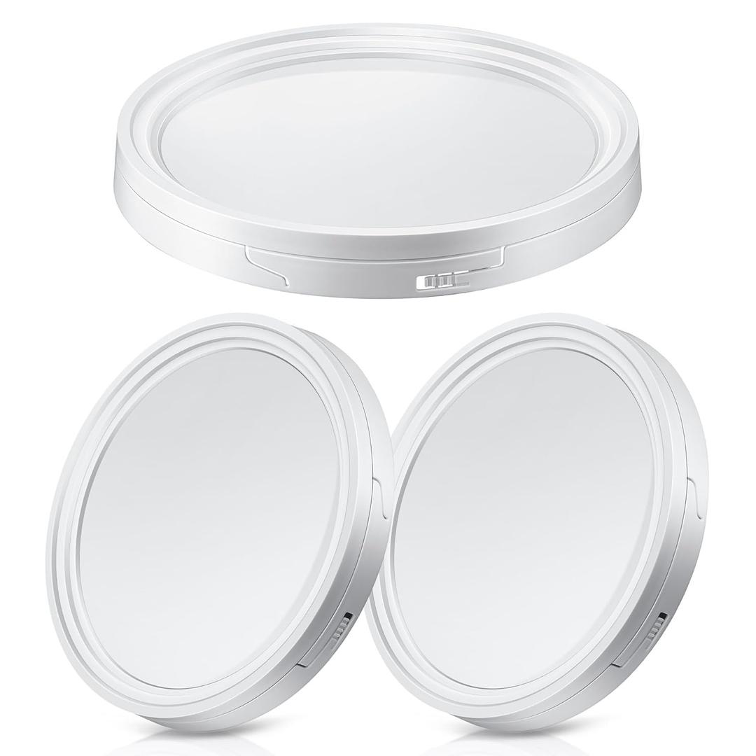 Saillong 3 Pcs 5 Gallon White Plastic Pail Lids, Food Grade Seal Lids with Tear Strip Fits 3.5 to 7 Gallon Buckets, Easy Install & Removal, Heavy Duty PP Plastic