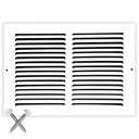 12x8 Return Air Vent Cover Grille for Baseboard Duct Opening - 7/8" Margin Turnback Flush Fit Vent Cover Air Grill by HVAC - White - Overall Size: 13.75" x 9.75"