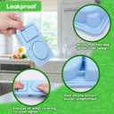 AIERSA Reusable Snack Containers with Lids, 3 Pack Silicone three/2 Compartment Snack Box Container, Divided Grab and Go Snack Container for Take-out Condiments, Sauce