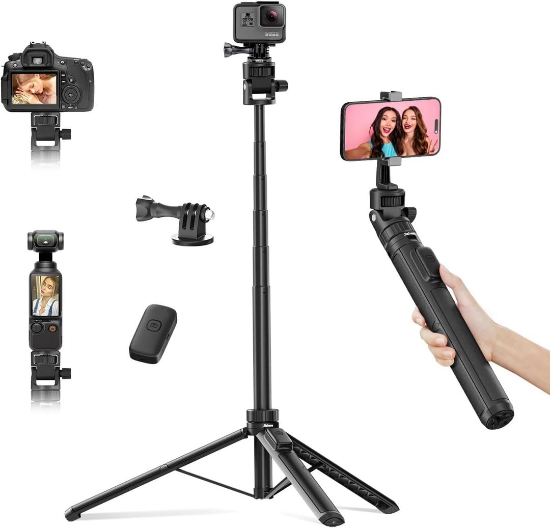 70" Tripod for Action Camera Extendable Selfie Stick Tripod for GoPro Max2/ Hero13/12/11/10 DJI OSMO Pocket 3 & Action 6/5 pro/4, Insta360 X5/X4