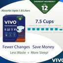 VIVO Organic Cotton Overnight Sensitive Skin Adult Incontinence Diaper Briefs with Tabs, Medium 22 Count