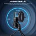 Wireless Microphone with ANC Noise Cancellation, RGB Lighting, Gooseneck Tripod, Dual Mode Wireless/USB-Cfor Live Streaming, Recording, Computers & Phones