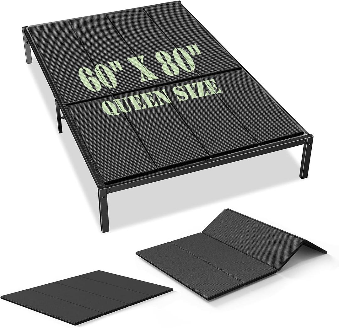 Upgraded S-Curved Rib Bunkie Board Queen Size 60"x 80" 10mm Heavy Duty Under Mattress Bed Support Slats - Breathable, Noise Minimizing, Moisture Resistant Bunkieboards