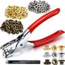 1003Pcs Grommet Tool Kit, 1/4 Inch 6mm(Inside) Grommet Eyelet Pliers Kit with 1000 Metal Eyelets with Washers for Fabric, Leather, Belt, Shoes, Clothes