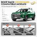 Powerty 268LBS Roof Rack Cross Bars for 2019-2025 Hyundai Palisade SE/SEL/XRT/Limited/Calligraphy with Fulsh Side Rails, Lockable Aluminum Roof Crossbars Rooftop Luggage Racks for Palisade Accessories