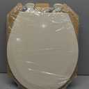 Bemis 500EC Durable Wood Toilet Seat with Easy Clean Hinges, Made in USA, Round, Bone