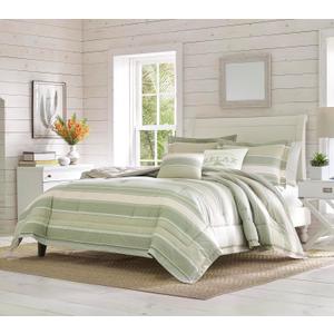 Tommy Bahama - Queen Comforter Set, Reversible Cotton Bedding with Matching Shams & Bonus Throw Pillows, Super Soft Bedding Set (Serenity Green, Queen) (Green/Off-white/Blue)