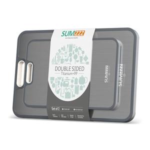 Titanium Cutting Board Double Sided Food Grade, Pure Titanium/PP for Kitchen, Cutting Board Easy to Clean[15.5”*10.5”+12”*8.5”]