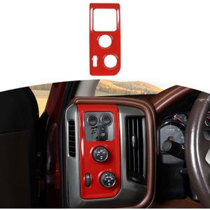RT-TCZ for Silverado Headlight Switch Panel Trim Cover Red for GMC Sierra Chevy Silverado 2014-2018 Red Interior Accessories