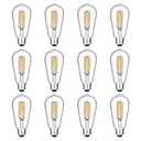 Gozelux 12-Pack Vintage LED Edison Light Bulb 60W Equivalent, Decorative Antique Filament Light Bulbs with 90+ CRI, Warm White 2700K, 750 Lumens, E26 Base, Dimmable