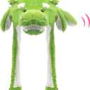 Animal Hat with Ears Moving Jumping Pop Up Beating Hat Plush Holiday Cosplay Dress Up Funny Gift for Kids