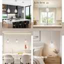 Nickel Glass Pendant Lights Kitchen Island 6.3" Pendant Light Hammered Clear Glass 3 Pack Height Adjustable Modern Hanging Pendant Lights for Dining Room Bedroom Hallway Sink Bulbs Incl.