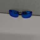 Polarized Clip On Sunglasses Over Prescription Glasses Men Women Compact Fit Non-Flip Up (Blue Mirrored)