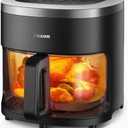 6-IN-1 Glass Air Fryer with 4.5 QT Capacity,Air Fry, Roast, Reheat, Dehydrate, Air Crisp Technology,Nonstick & Dishwasher Safe Basket,97% Less Oil,Features Digital Timer1