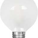 Feit Electric BPG2560/F/850/LED Decorative Frost Glass Filament LED Dimmable 60W Equivalent Daylight G25 Globe Light Bulb, White, 4.3"" h x 3.1"" d, 3PCS