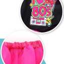 Girls Light-Up 80s Costume Set for Kids - Christmas Dress-Up, Holiday Party Decades Day Rock Star Outfit (Large, Pink)