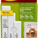 Command Picture Hanging Strips Variety Pack, Damage Free Hanging Picture Hangers, No Tools Wall for Living Spaces, White, 2 Medium Pairs, 6 Pairs and 8 Extra Large Pairs And Mickey Mouse Stickers