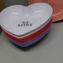 Ceenna 12 Pcs Valentine's Day Heart Shaped Bowls 8.86 Inch Plastic Heart Candy Dishes Dessert Snack Appetizer Plates for Valentine Wedding Fruits Salad Candy Dessert Kitchen Cooking Party Supplies